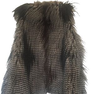 Zara Faux Fox Fur Vest Small